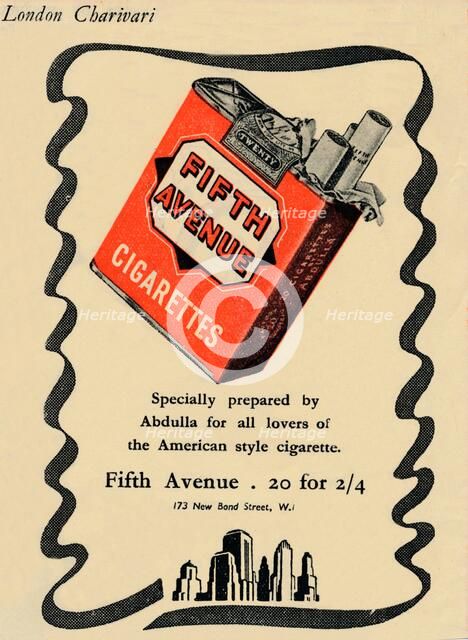 'Fifth Avenue Cigarettes', 1946. Artist: Unknown.