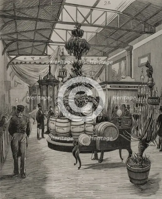 Fifth Hall of the Spanish Section in the Palace of the Champ de Mars, Paris Exposition, 1878.  Creator: Josep Lluís Pellicer Feñé.