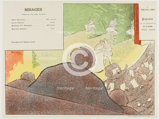 Fifth Performance: Mirages, for Le Théatre Libre, 1892–93. Creator: Henri-Gabriel Ibels.
