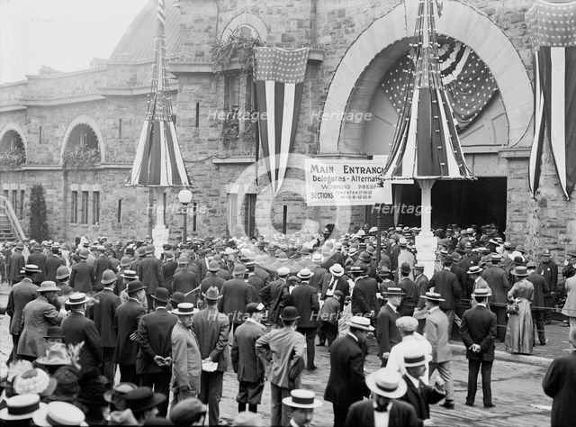 Fifth Regiment Armory, Baltimore, Maryland - Scenes During Democratic National Convention, 1912. Creator: Harris & Ewing.