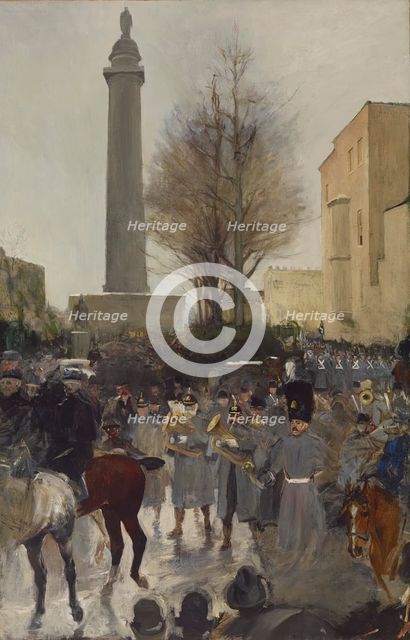 Fifth Regiment in Mount Vernon Place, 1889-1898. Creator: James G Harwood.