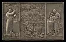 Fiftieth Anniversary of the Christofle Company, 1842-1892 [reverse], 1892. Creator: Louis Oscar Roty