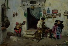 Figaro's Shop, 1875. Creator: Jose Jimenez Aranda