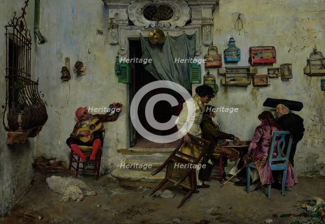 Figaro's Shop, 1875. Creator: Jose Jimenez Aranda.