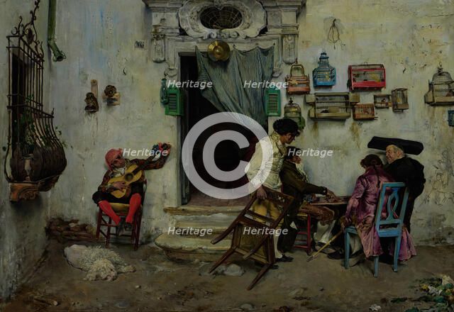 Figaro's Shop, 1875. Creator: Jose Jimenez Aranda.