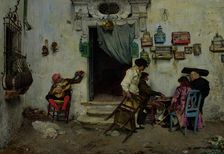 Figaro's Shop, 1875. Creator: Jose Jimenez Aranda