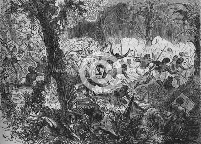 'Fight at Abracrampa', 1880. Artist: Joseph Swain.