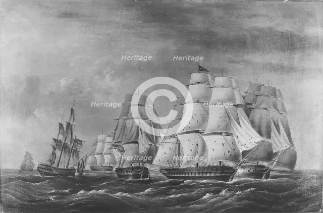 Fight Between the U.S. Frigate President and H.B.M. Endymion, January 15, 1814, after 1814-30. Creator: Unknown.