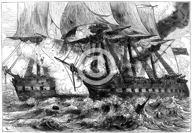 Fight between USS 'Chesapeake' and HMS 'Shannon', 1813 (c1880). Artist: Unknown