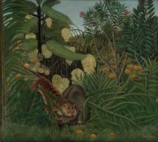 Fight between a Tiger and a Buffalo, 1908. Creator: Henri Rousseau (French, 1844-1910)
