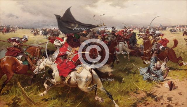 Fight for a Turkish Standard, c1905. Creator: Jozef Brandt.