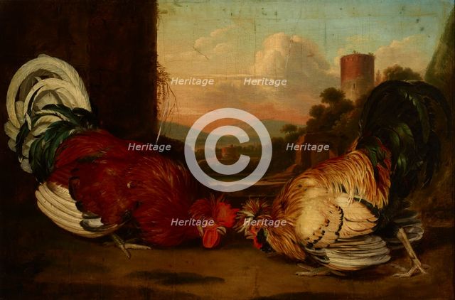 Fight of Cocks, 1st half of 19th century. Creator: August Friedrich.