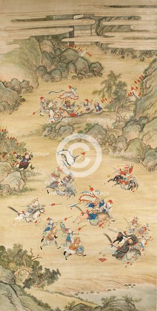 Fight scene from the Three Kingdoms novel. Creator: Unknown.