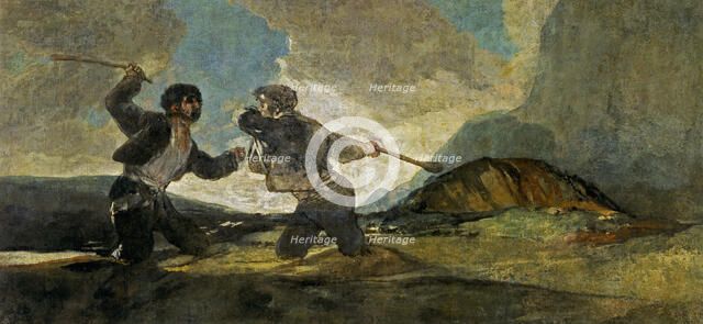 Fight with Cudgels. Artist: Goya, Francisco, de (1746-1828)