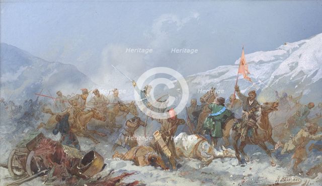 Fight with Pugachev's Troops, 19th century. Creator: Nikolay Nikolaevich Karazin.