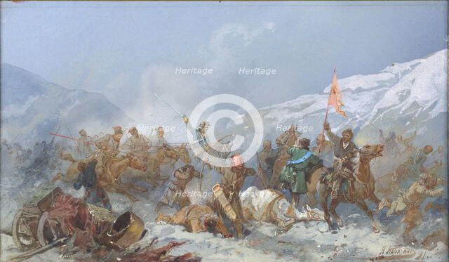 Fight with Pugachev's Troops , 1891. Creator: Karasin, Nikolai Nikolayevich (1842-1908).