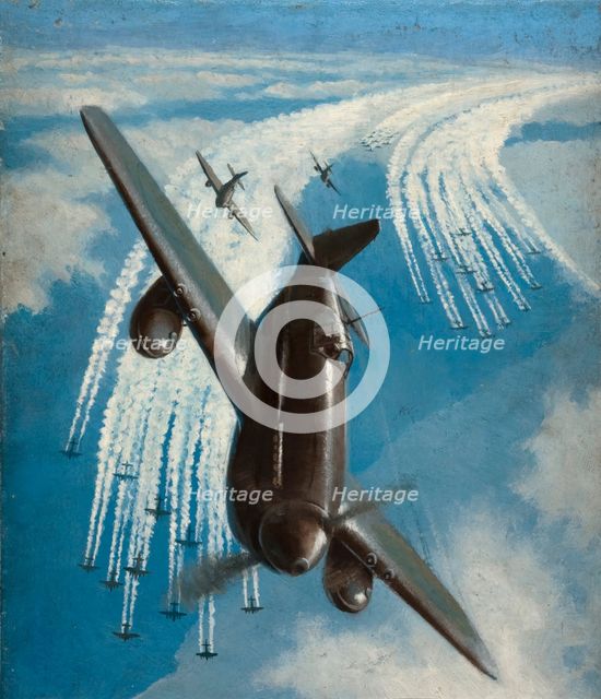 Fighter aircraft escort, between 1939 and 1946. Creators: Central Office of Information, Roy Anthony Nockolds.