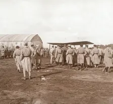 Fighter plane taking off, c1914-c1918
