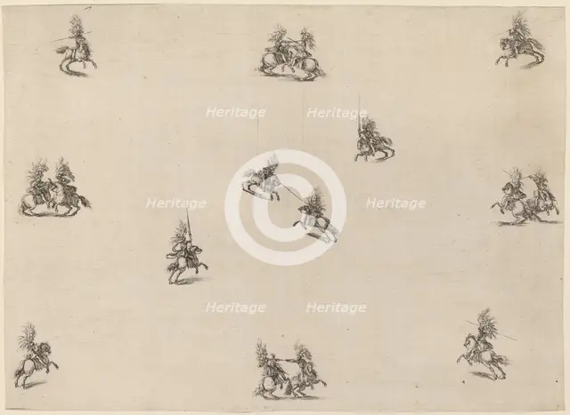 Fighting Cavaliers, 1652. Creator: Stefano della Bella.