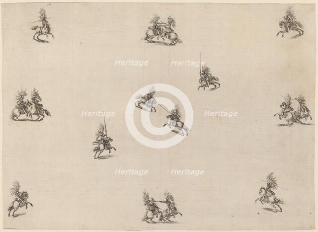 Fighting Cavaliers, 1652. Creator: Stefano della Bella.