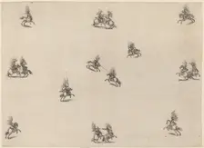 Fighting Cavaliers, 1652. Creator: Stefano della Bella