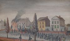 Fighting a Fire, 1870s. Creator: William P. Chappel