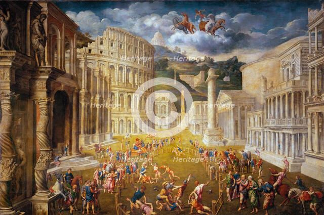 Fighting gladiators, c. 1560. Artist: Bordone, Paris (1500-1571)