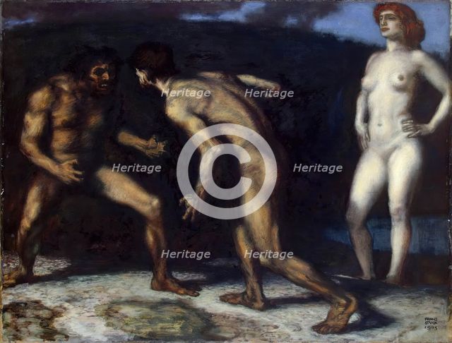 Fighting for a Woman, 1905. Creator: Franz von Stuck.