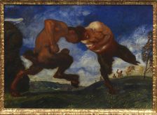 Fighting fauns, 1898. Creator: Stuck, Franz, Ritter von (1863-1928)
