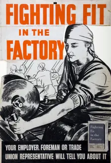 Fighting fit in the factory. Your employer, foreman or trade..., WWII poster, between 1939 and 1946 Creators: Central Office of Information, Alfred Reginald Thomson