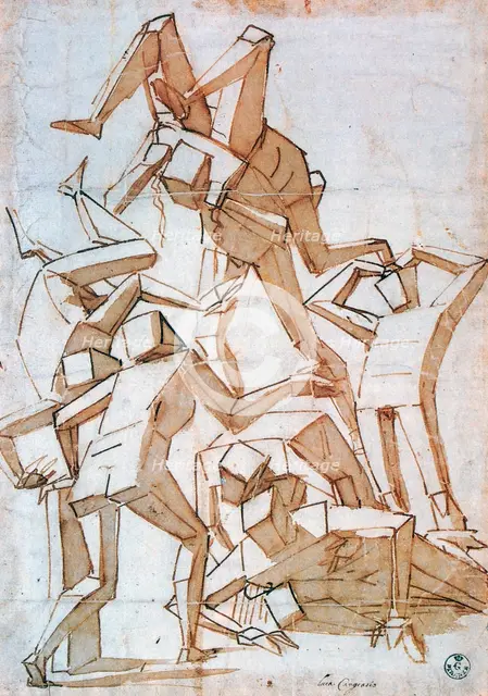 'Fighting Figures', 1527-1585. Artist: Luca Cambiaso