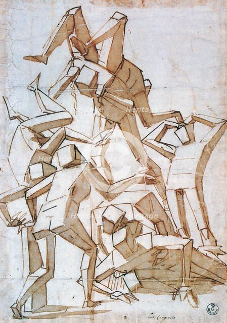 'Fighting Figures', 1527-1585. Artist: Luca Cambiaso