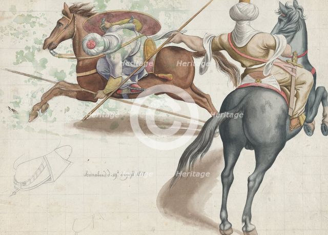 Fighting Horsemen, 1818. Creator: Friedrich Olivier.