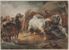 Fighting Horses, c. 1820. Creator: Théodore Géricault (French, 1791-1824)