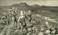 "Fighting Mac" and the Highland Brigade in Action at Koodoesberg 1900. Creator: Lestor Ralph