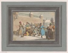 Fighting men and spectators, 1805. Creator: Christian Gottfried Heinrich Geissler