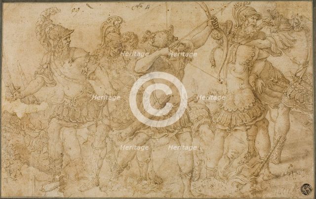 Fighting Warriors, c.1540. Creator: Unknown.