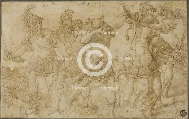 Fighting Warriors, c.1540. Creator: Unknown.