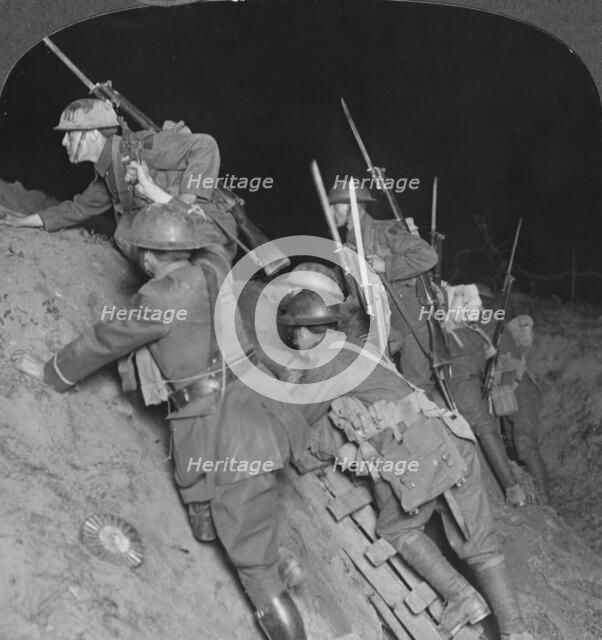 'Fighting throught the night at Mory', France, World War I, c1914-c1918. Artist: Realistic Travels Publishers