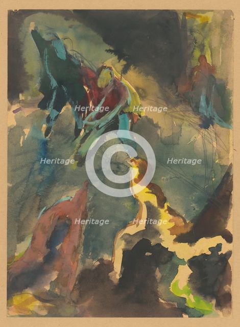 Figural composition (fight), 1940/1944. Creator: Ján Novák.