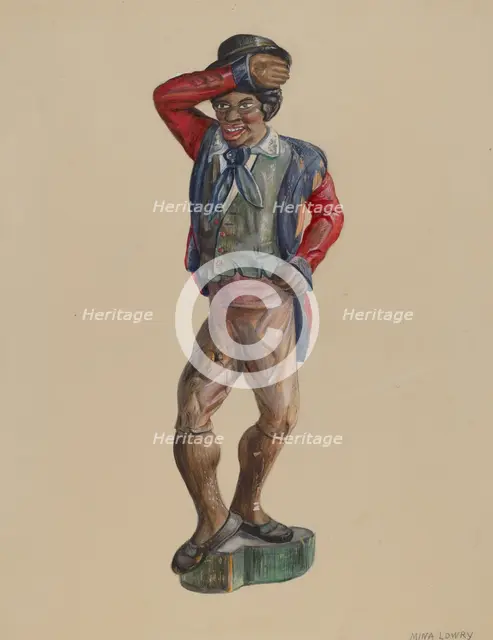 Figure of a Black Man, c. 1936. Creator: Mina Lowry.