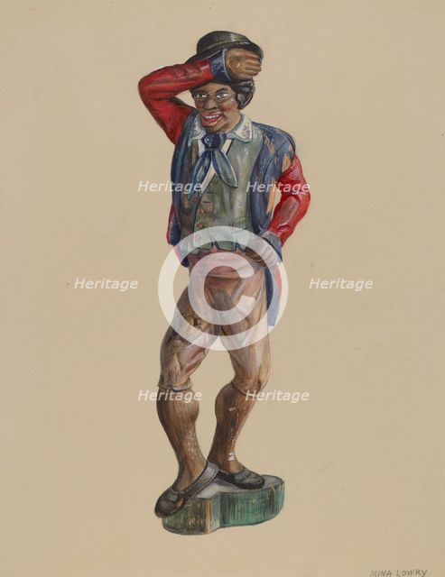 Figure of a Black Man, c. 1936. Creator: Mina Lowry.
