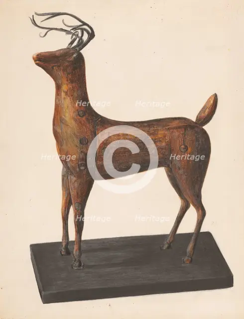 Figure of a Deer, c. 1937. Creator: Mina Lowry.