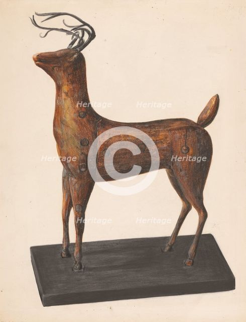 Figure of a Deer, c. 1937. Creator: Mina Lowry.