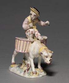 Figure of a Monkey on a Dog, c. 1745. Creator: Mennecy- Villeroy Factory (French)