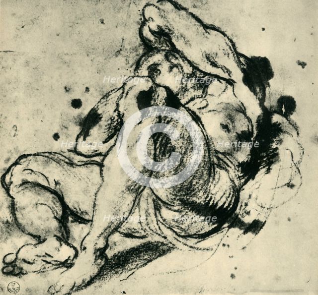 Figure of a man, mid-late 16th century, (1943).  Creator: Jacopo Tintoretto.