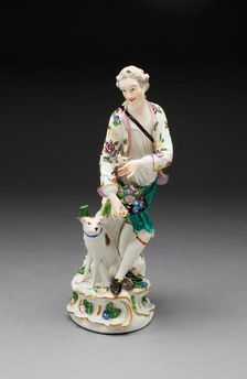 Figure of a Man and Dog, Germany, Late 18th century. Creator: Unknown