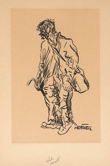 Figure of a man (Wanderer), 1935-1940. Creator: Arnold Peter Weisz-Kubincan