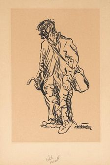 Figure of a man (Wanderer), 1935-1940. Creator: Arnold Peter Weisz-Kubincan