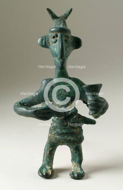 Figure of a Man with Horns, 1000-650 B.C.. Creator: Unknown.